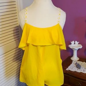 Yellow Daisy strap blouse